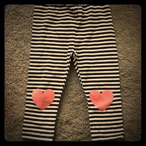Black and white striped leggings